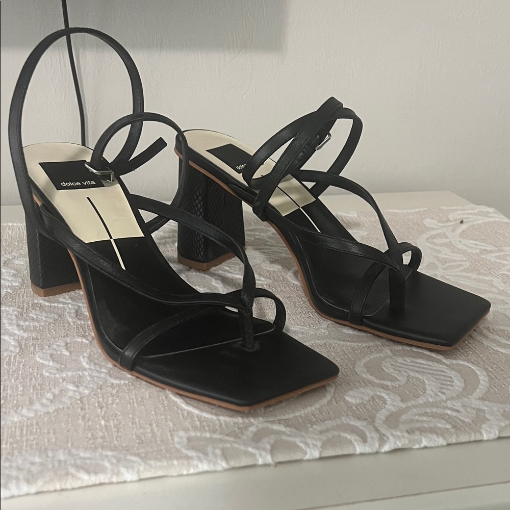 Dolce Vita Black Strappy Block Heels